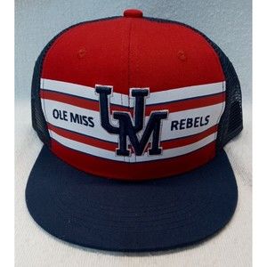 Ole Miss Rebels Red White Blue UM hat University of Mississippi Snap Back ✴️NEW